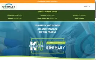 Gormley Plumbing + Mechanical website