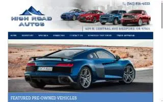 High Road Autos website
