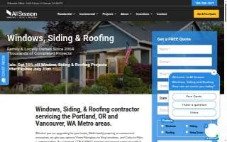 All Season Windows, Siding & Roofing website