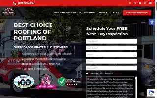 Best Choice Roofing of Portland website