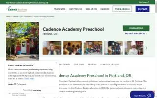 Cadence Academy Preschool of Portland website