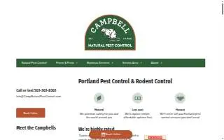 Campbell Natural Pest Control of Portland website