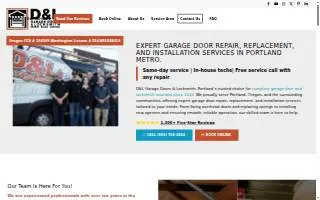 D&L Garage Doors & Locksmith website