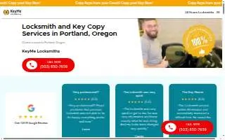 KeyMe Locksmiths of Portland website
