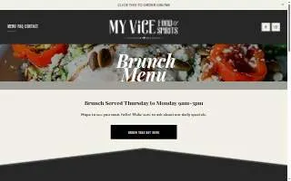 My Vice Food & Spirits website