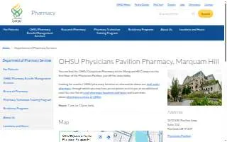 OHSU Physicians Pavilion Pharmacy website
