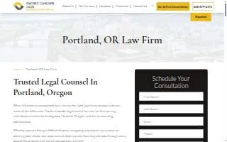 Pacific Cascade Legal of Portland website