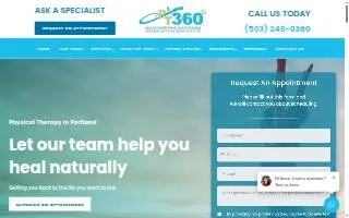 PT 360° Sports Medicine & Spine Therapy website