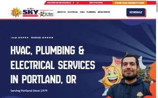 Sky Heating, AC, Plumbing & Electrical of Portland website