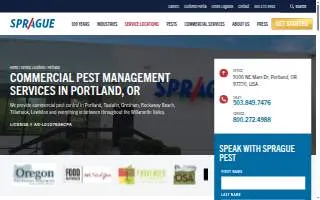 Sprague Pest Solutions of Portland website