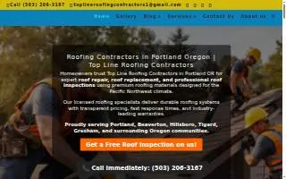 Top Line Roofing Contractors website