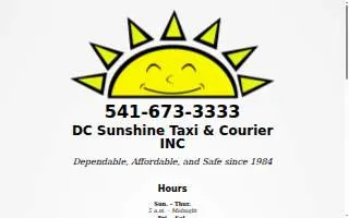 DC Sunshine Taxi & Courier website
