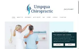 Umpqua Chiropractic website