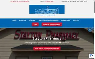Stayton Pharmacy website
