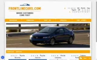 Frontline Cars website