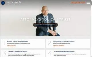 Mayor Law LLC: Auto Accident & Injury Lawyer website