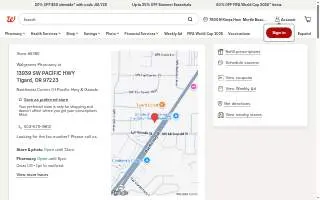 Walgreens Pharmacy of Tigard website