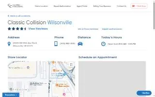 Classic Collision of Wilsonville website