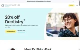Wilsonville Smiles Dentistry website