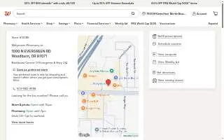 Walgreens Pharmacy of Woodburn website