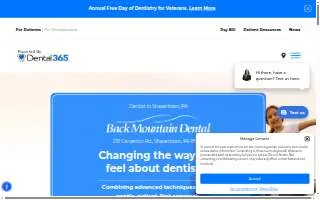 Back Mountain Dental website