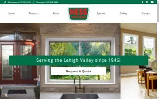 Hess Windows & Doors website
