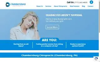 Chambersburg Chiropractic website