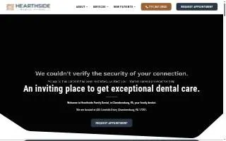 Hearthside Family Dental website