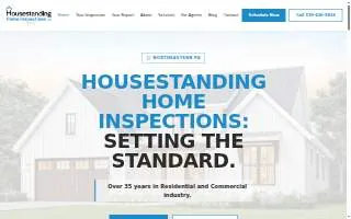 Housestanding Home Inspections website