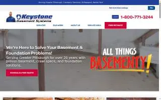 Keystone Basement Systems of Fullerton website