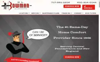 HL Bowman Inc Plumbing Heating & AC website