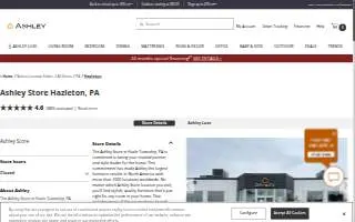 Ashley Store of Hazleton website