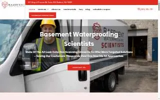 Basement Waterproofing Scientists website