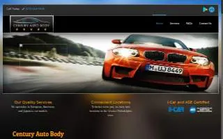 Century Auto Body website