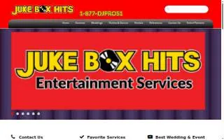 JUKE BOX HITS Entertainment Services website