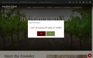 Red Brick Winery website