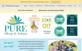 PURE Allergy & Asthma website