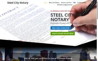 Steel City Notary website