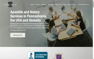 Center City Notary & Apostille Co. website
