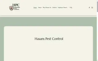 Hasans Pest Control in Philadelphia website