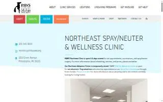 PAWS Northeast Spay/Neuter & Wellness Clinic website