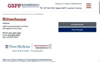 Penn Medicine | Good Shepherd Rehabilitation Outpatient Therapy - Rittenhouse website