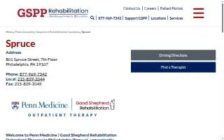 Penn Medicine | Good Shepherd Rehabilitation Outpatient Therapy - Spruce website