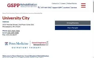 Penn Medicine | Good Shepherd Rehabilitation Outpatient Therapy - University City website