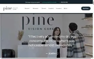 Pine Vision Care website
