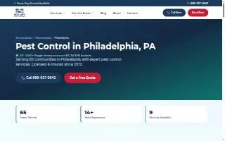 Rest Easy Pest Control of Philadelphia website