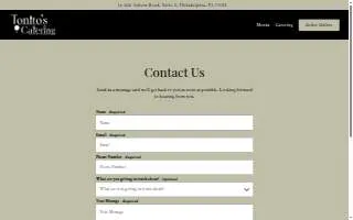 Tonito’s Catering website
