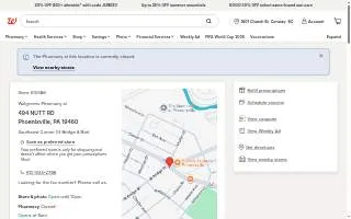 Walgreens Pharmacy of Phoenixville website