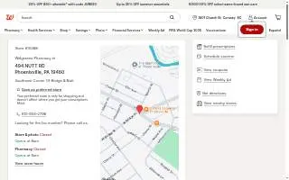 Walgreens of Phoenixville website