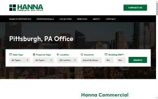 Hanna Commercial Real Estate - Pittsburgh Office website